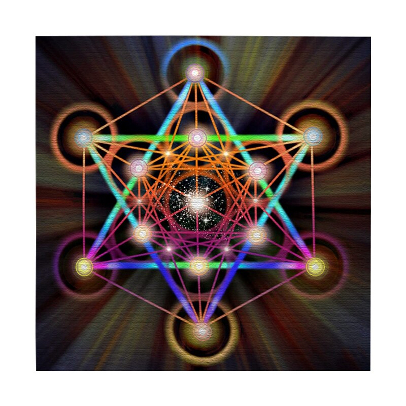 Pendulum Tarot Tablecloth Metatron Cube Crystal Grid Astrology Divination Hexagram Velvet Altar Cloth Pagan Oracle Cards Pads