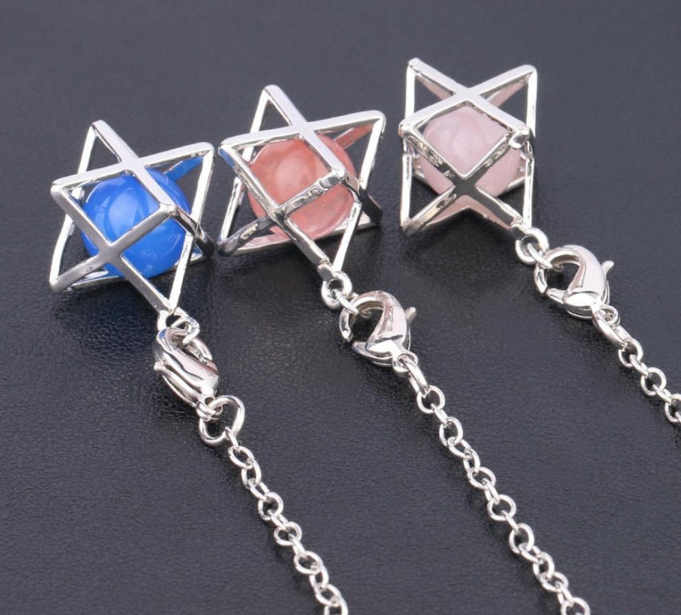 Natural Stone Merkaba Pendulums for Wicca, Dowsing, Divination,And Reiki