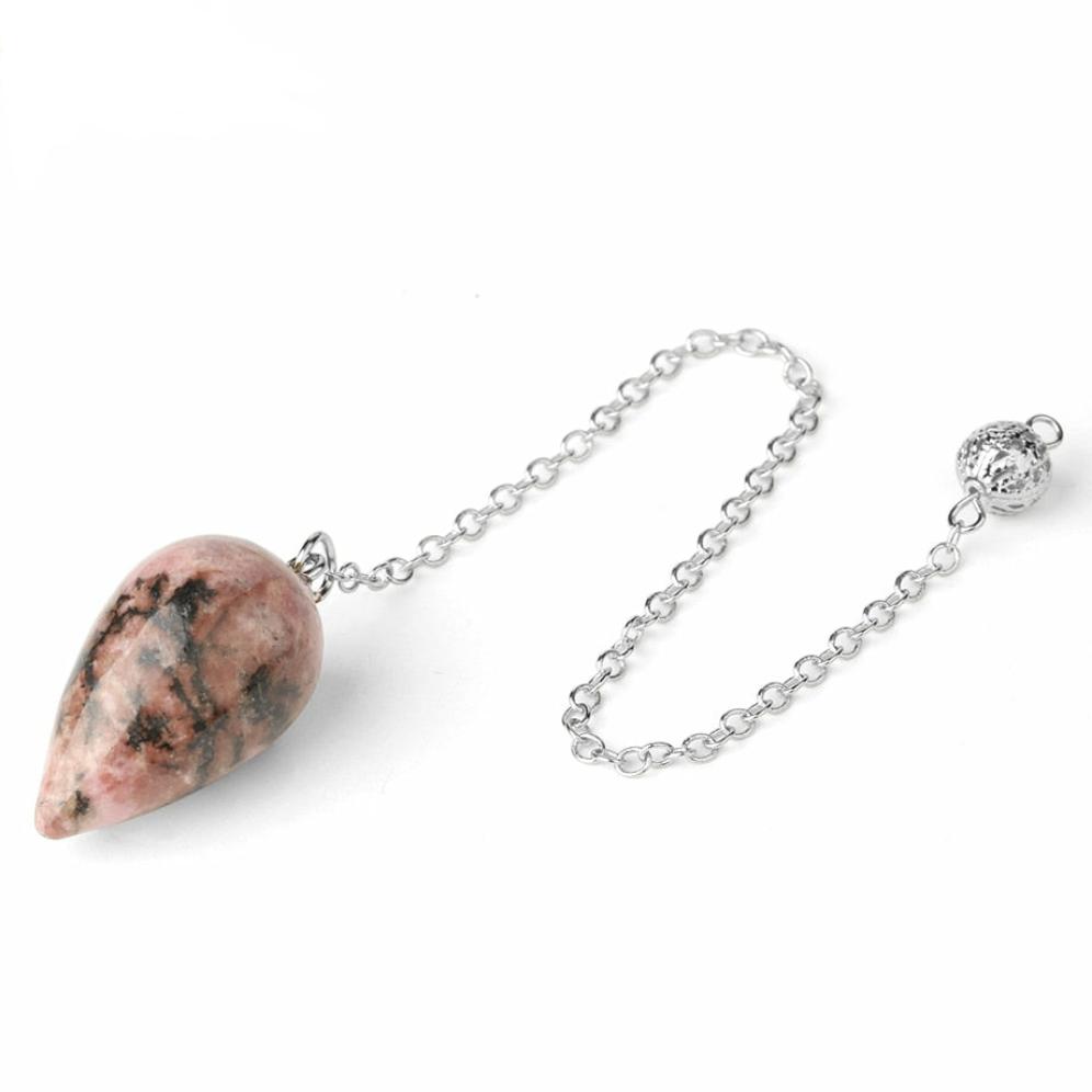 Water Drop Natural Stone Pendulums for Dowsing, Divination, Wicca, Healing, And Reiki