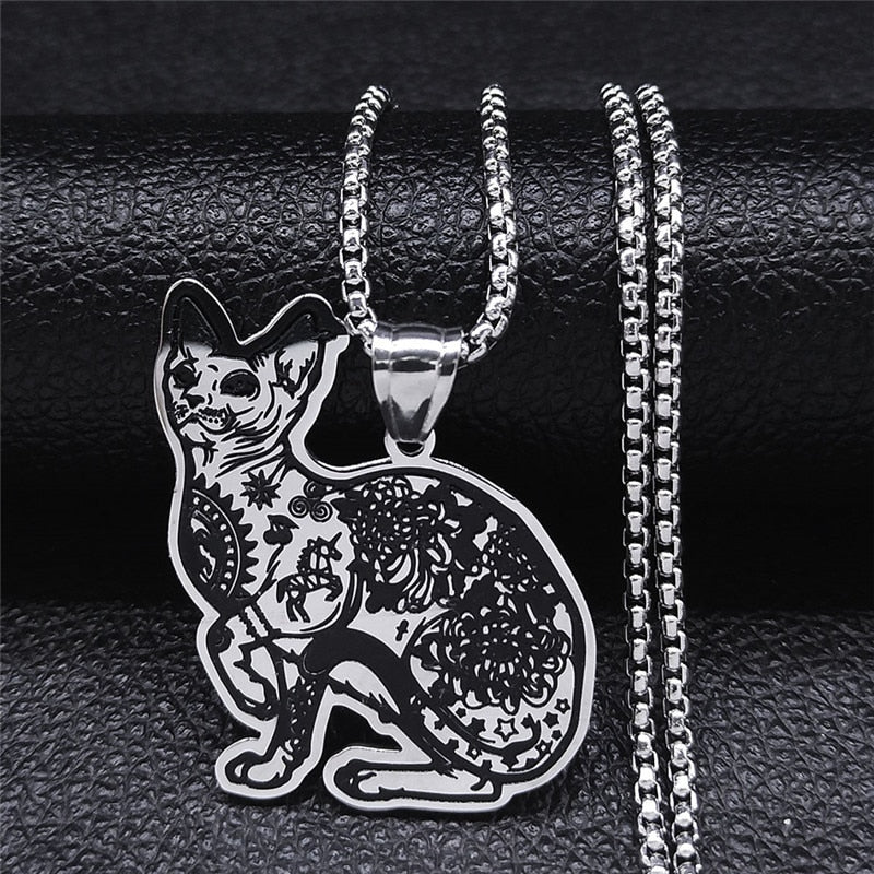 Wiccan/Pagan Necklaces And Bracelets With Moon Phase, Ouija, Pentacle, And Pentacle With Cat