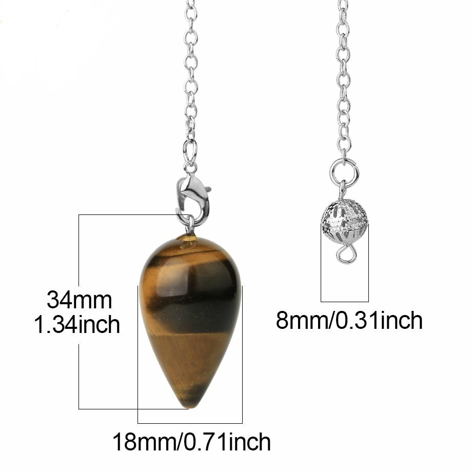 Water Drop Natural Stone Pendulums for Dowsing, Divination, Wicca, Healing, And Reiki