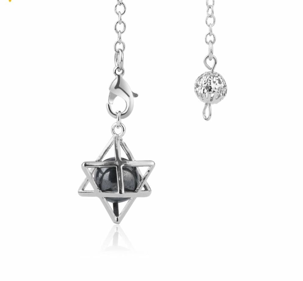 Natural Stone Merkaba Pendulums for Wicca, Dowsing, Divination,And Reiki