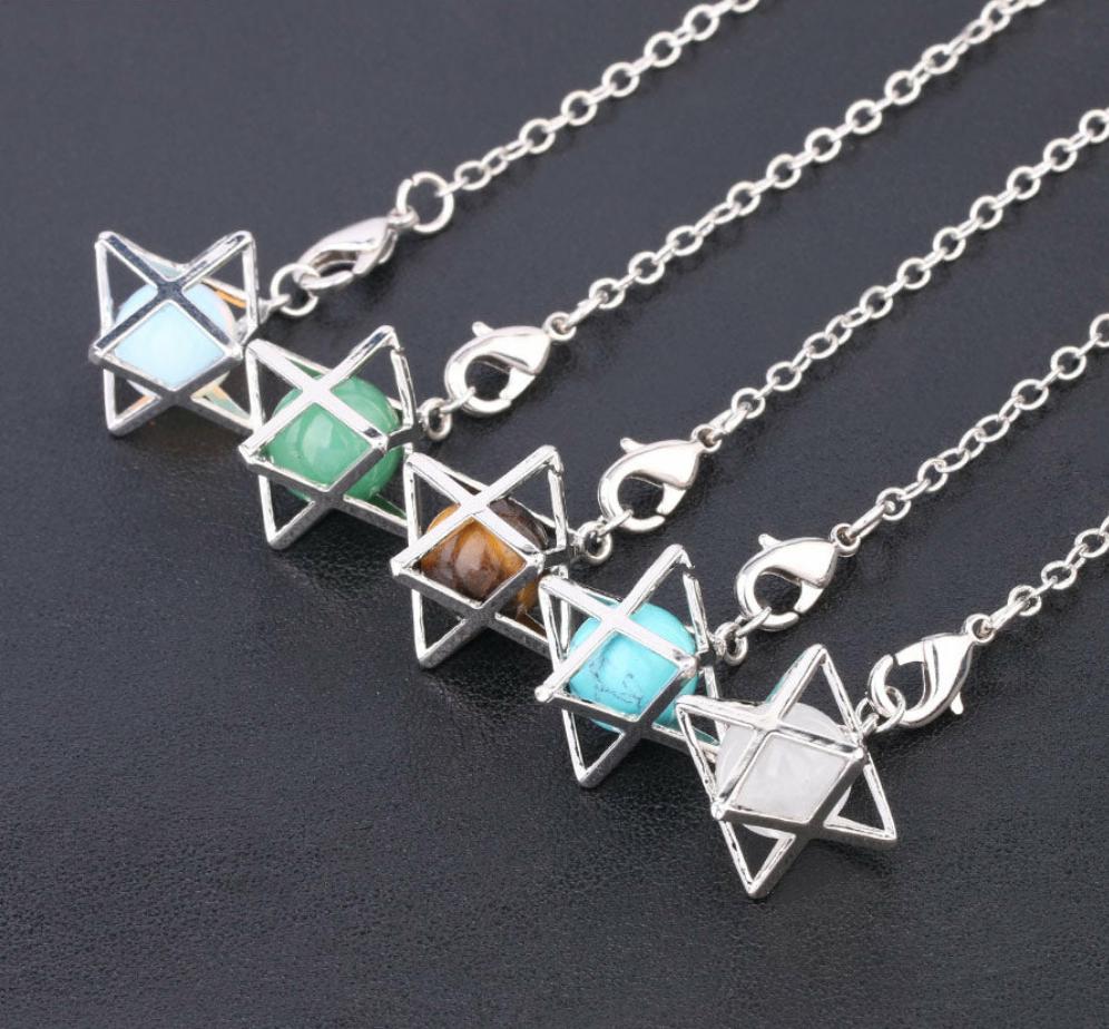 Natural Stone Merkaba Pendulums for Wicca, Dowsing, Divination,And Reiki