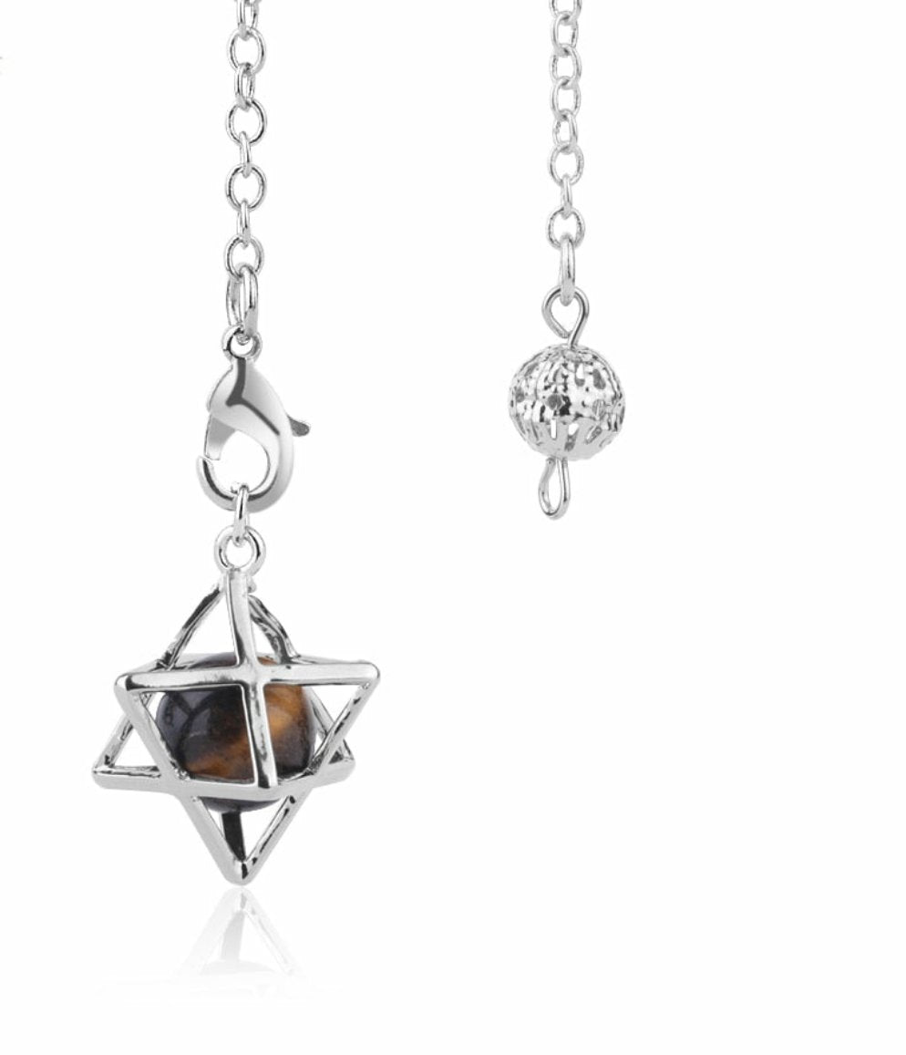 Natural Stone Merkaba Pendulums for Wicca, Dowsing, Divination,And Reiki