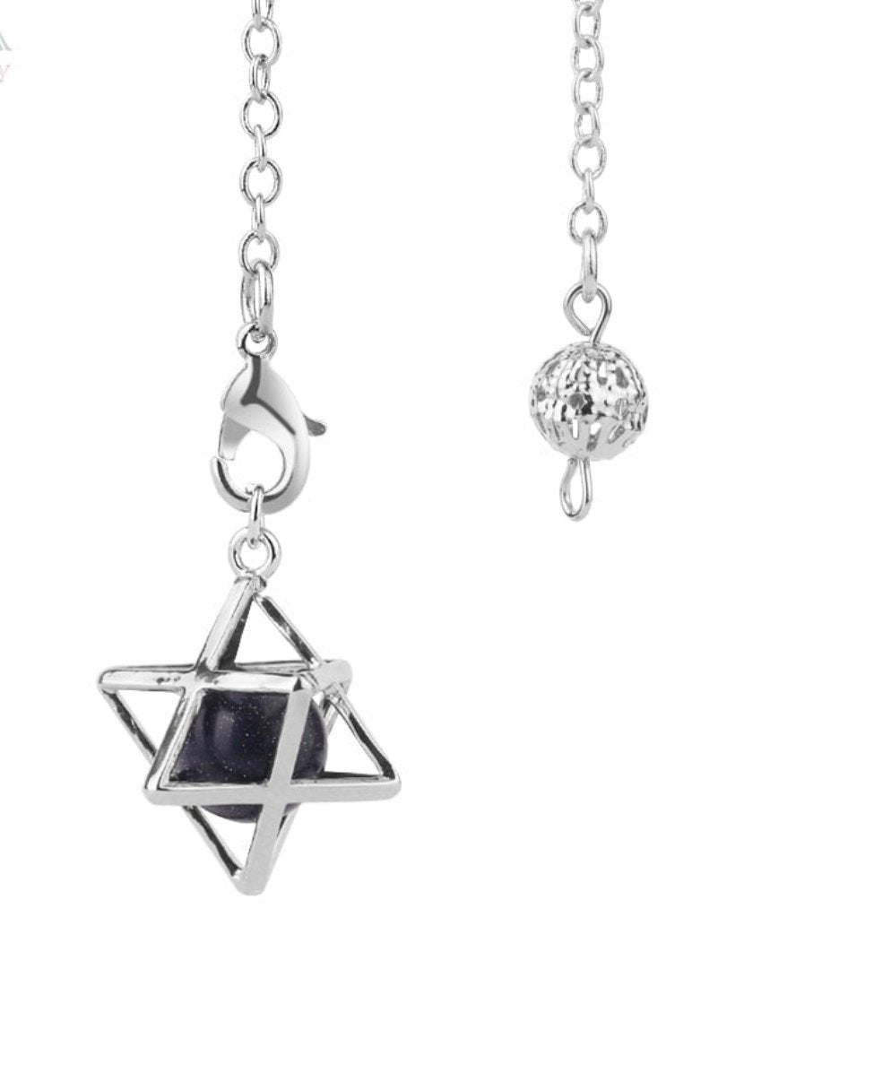 Natural Stone Merkaba Pendulums for Wicca, Dowsing, Divination,And Reiki
