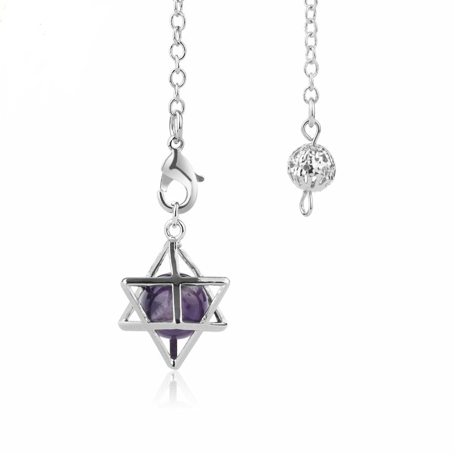 Natural Stone Merkaba Pendulums for Wicca, Dowsing, Divination,And Reiki