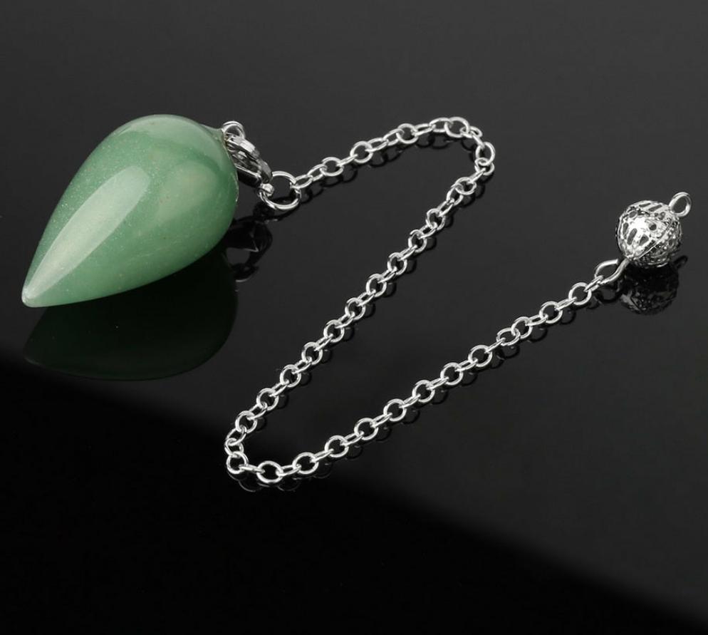 Water Drop Natural Stone Pendulums for Dowsing, Divination, Wicca, Healing, And Reiki