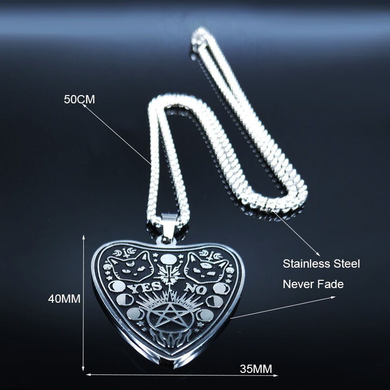 Wiccan/Pagan Necklaces And Bracelets With Moon Phase, Ouija, Pentacle, And Pentacle With Cat