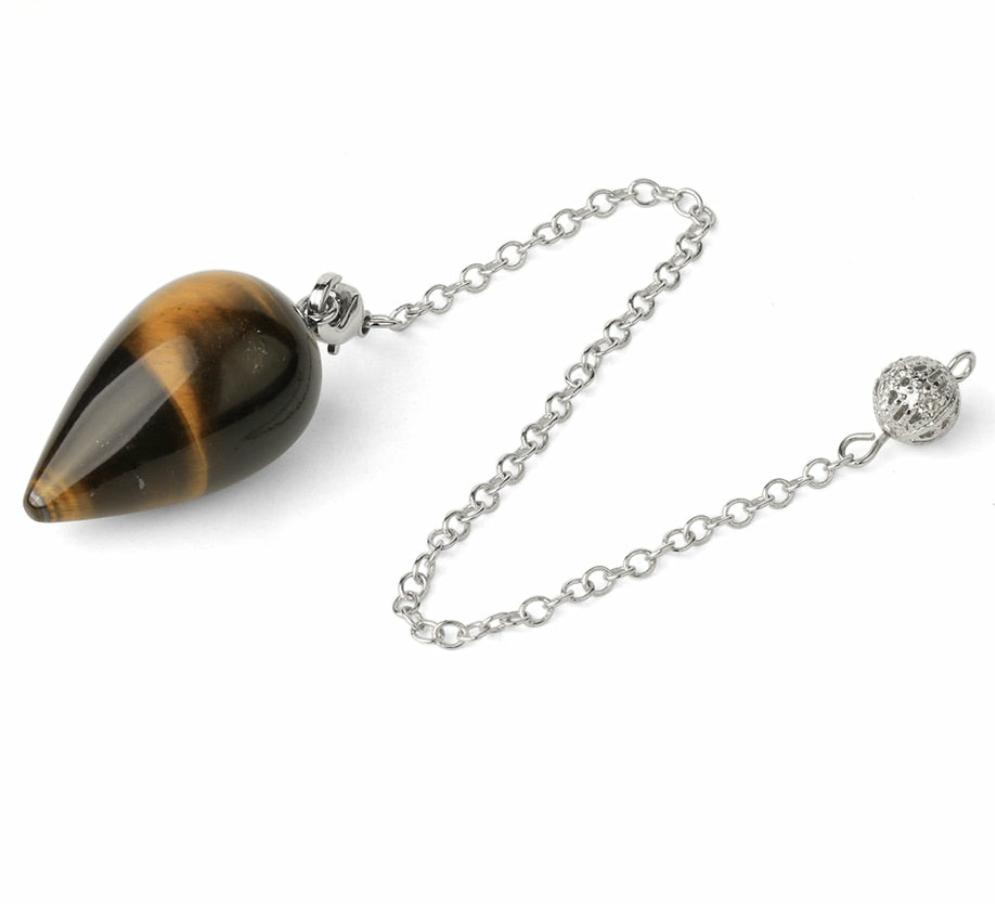 Water Drop Natural Stone Pendulums for Dowsing, Divination, Wicca, Healing, And Reiki