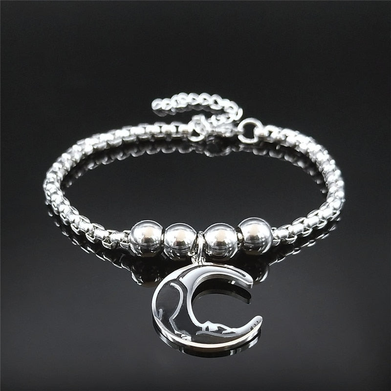 Wiccan/Pagan Necklaces And Bracelets With Moon Phase, Ouija, Pentacle, And Pentacle With Cat