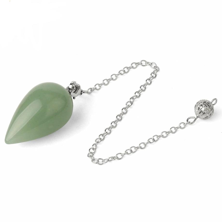 Water Drop Natural Stone Pendulums for Dowsing, Divination, Wicca, Healing, And Reiki